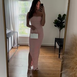 House of CB Sofia strapless ruched gown size small (cup A-C)